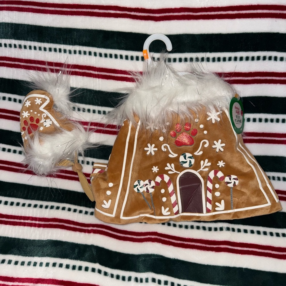 Gingerbread theme Christmas *pet* outfit with hat